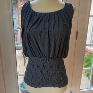 Anthropologie Grey Smocked Waist Bailey 44 Tank XS